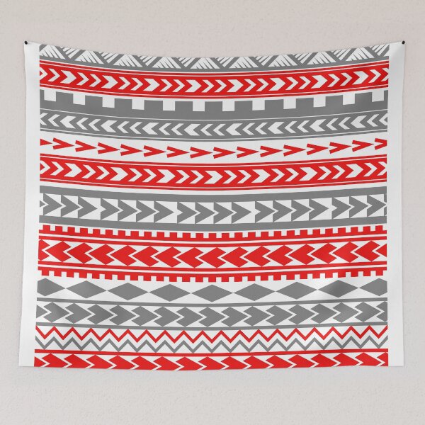 Item preview, gray and red patterns designed and sold by ARTSHACKPRINTS.