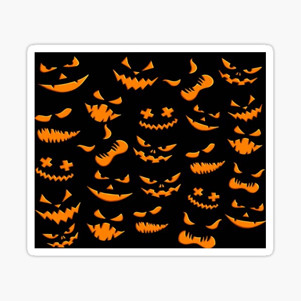 Item preview, Halloween pumpkin faces pattern designed and sold by MLD112.