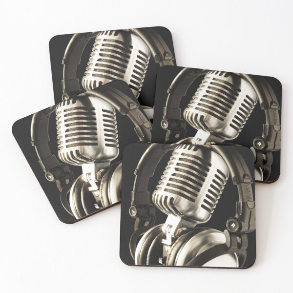 Item preview, vintage microphone and headphones designed and sold by Eric Shields.