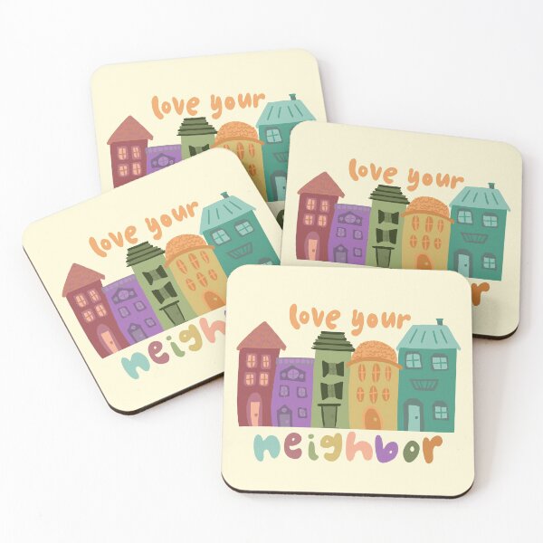 Item preview, Colorful "Love Your Neighbor" Houses designed and sold by faithprints.