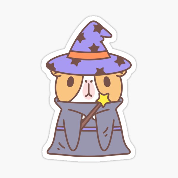 Guinea pig in witch costume Sticker