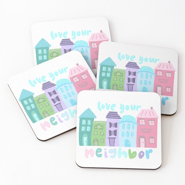 Item preview, Pastel "Love Your Neighbor" Houses designed and sold by faithprints.