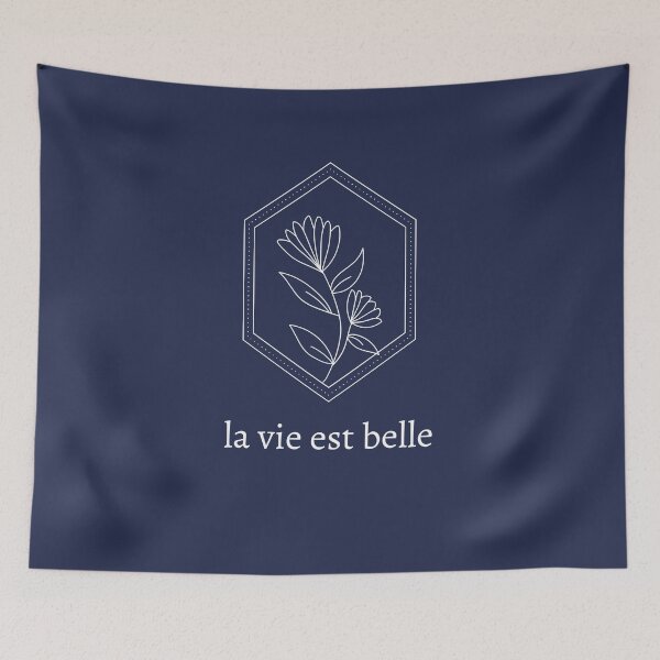 Item preview, La Vie est Belle white French quote designed and sold by linedesigns.