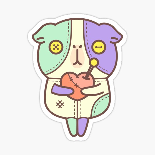 Guinea pig in voodoo doll costume Sticker