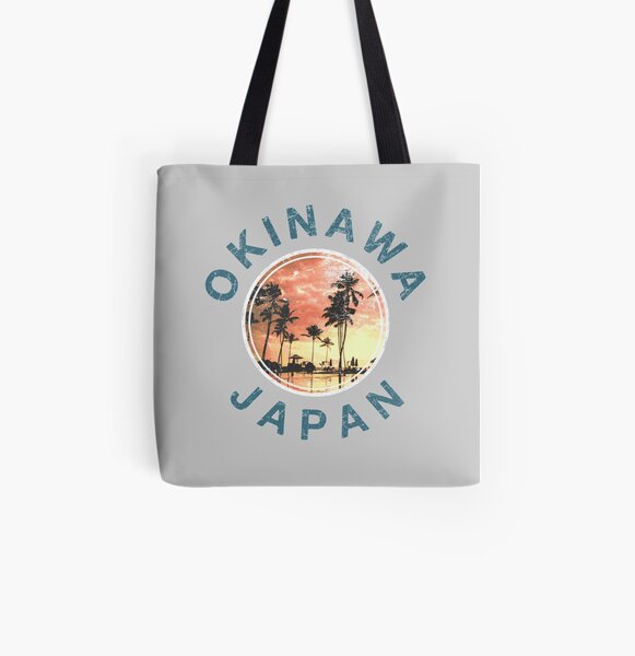 Visit Okinawa Retro Travel Tote Bag