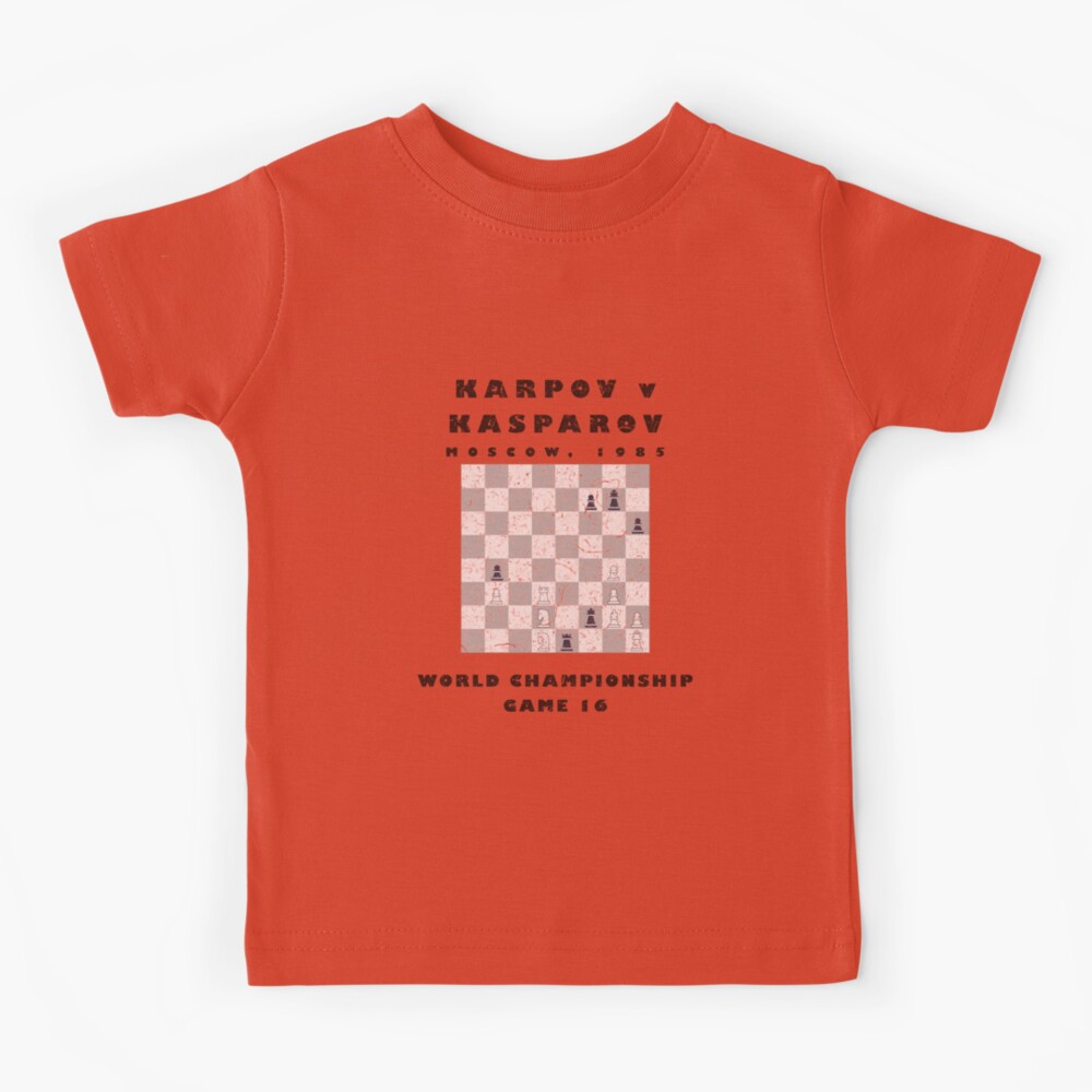 Chess Karpov v Kasparov, 1985 World Championship Kids T-Shirt for