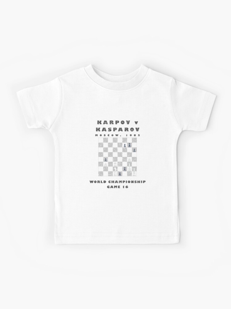 Chess Karpov v Kasparov, 1985 World Championship Kids T-Shirt for