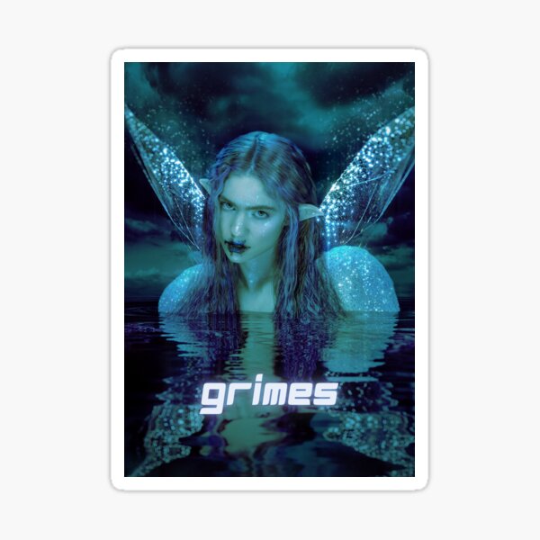 fairie blue green grimes design Sticker
