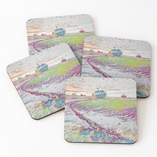 Item preview, Shipwrecked Boats Seascape — Dramatic Maritime Scene designed and sold by Galathi Designs.