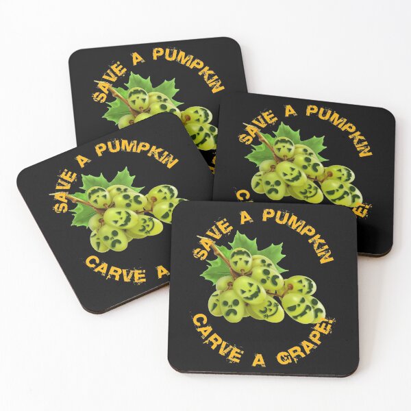 Item preview, Save a pumpkin, carve a Grape ! Halloween pumpkin face designed and sold by BLACKSUN-SHOP.