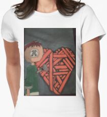 knitted heart Women's Fitted T-Shirt