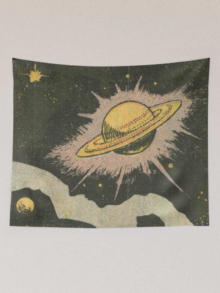 Thumbnail 2 of 3, Tapestry, Saturn and Stars - Vintage Comic Anime designed and sold by elevens.
