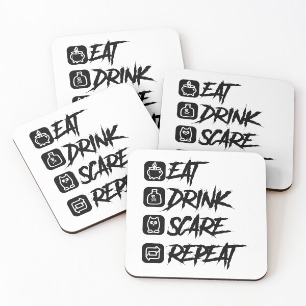 Item preview, Eat Drink Scare Repeat Funny Halloween Meme designed and sold by GravitiTees.