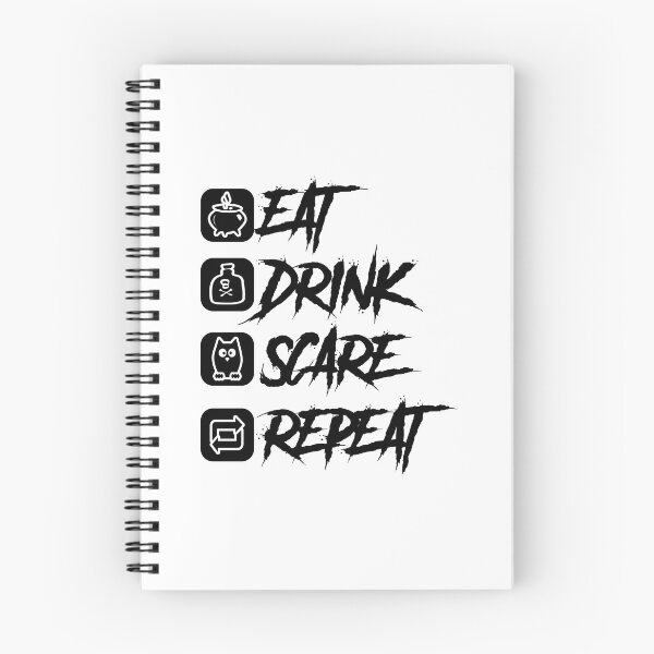 Item preview, Eat Drink Scare Repeat Funny Halloween Meme designed and sold by GravitiTees.