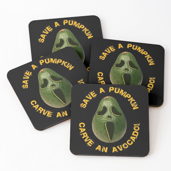 Item preview, Save a pumpkin, carve an Avocado ! Halloween pumpkin face designed and sold by BLACKSUN-SHOP.