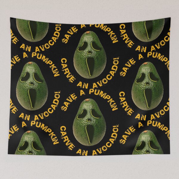 Item preview, Save a pumpkin, carve an Avocado ! Halloween pumpkin face designed and sold by BLACKSUN-SHOP.