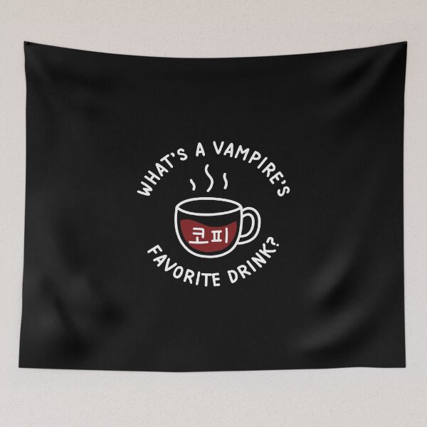 Item preview, Funny Korean Dad Pun joke - What's a vampire's favorite morning drink? 코피 designed and sold by nohstyle.