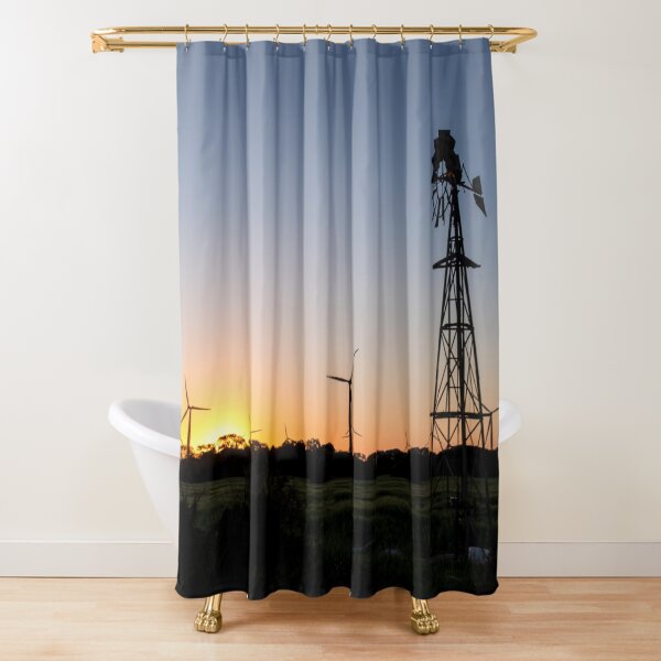 Wind Power Old and New Shower Curtain