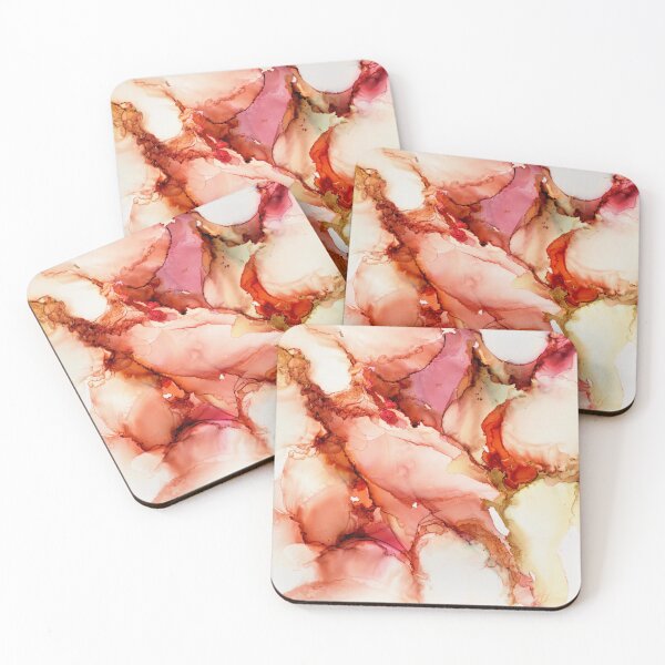 Item preview, Pink Curves Tangerine Clefts Abstract designed and sold by EjRielDesign.