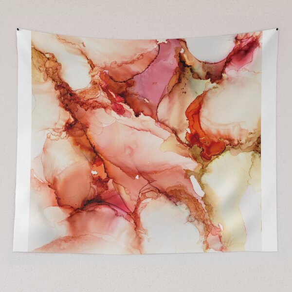 Item preview, Pink Curves Tangerine Clefts Abstract designed and sold by EjRielDesign.