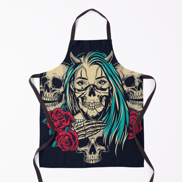 Item preview, Devil woman and skulls designed and sold by OnIlustraciones.