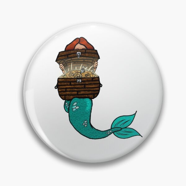 Item preview, Mermaid holding treasure  designed and sold by MetallicatArt.