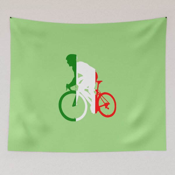 Item preview, Cyclist Climbing Italian Flag designed and sold by RabeDesigns.