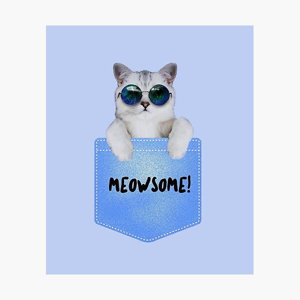 Item preview, Meowsome Cute lovely awesome cat in Pocket designed and sold by ShirtzTonight.