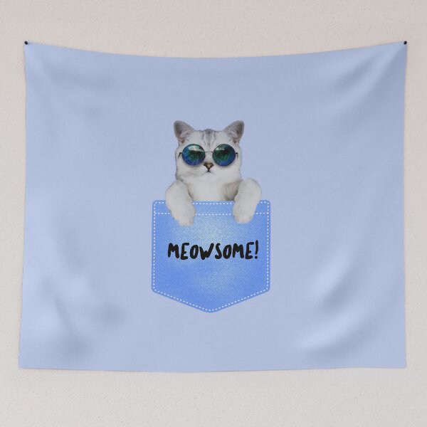Item preview, Meowsome Cute lovely awesome cat in Pocket designed and sold by ShirtzTonight.