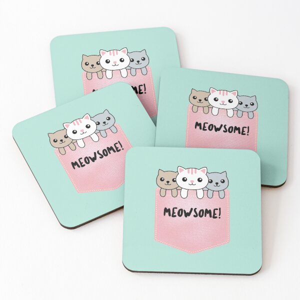 Item preview, Meow cat Cute lovely awesome cats in a pink Pocket designed and sold by ShirtzTonight.