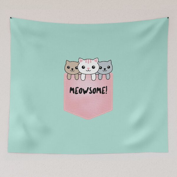 Item preview, Meow cat Cute lovely awesome cats in a pink Pocket designed and sold by ShirtzTonight.