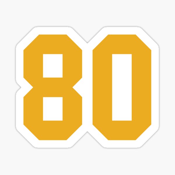 Yellow Number 80 lucky sports jersey eighty Sticker for Sale by HeavyStyle