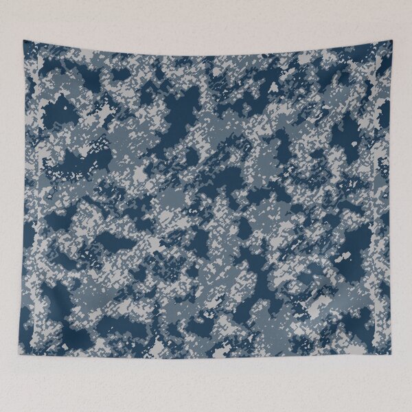 Item preview, Winter Camouflage Poster Edges Patterns in Blue Shades designed and sold by ShopieHome.