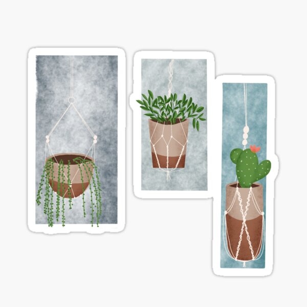 Hanging plant trio Sticker
