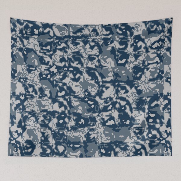 Item preview, Winter Camouflage Distorted Glass Blocks Patterns in Blue Shades designed and sold by ShopieHome.
