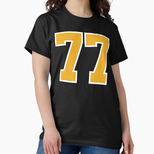 77 Black Gold White Sports Jersey Number seventy-seven Classic T-Shirt