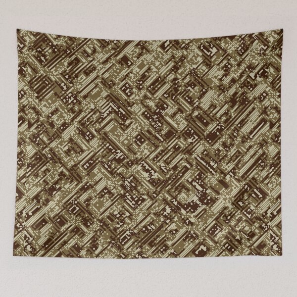 Item preview, Desert Camouflage Distorted Lines Patterns in Green, Brown and Sand designed and sold by ShopieHome.