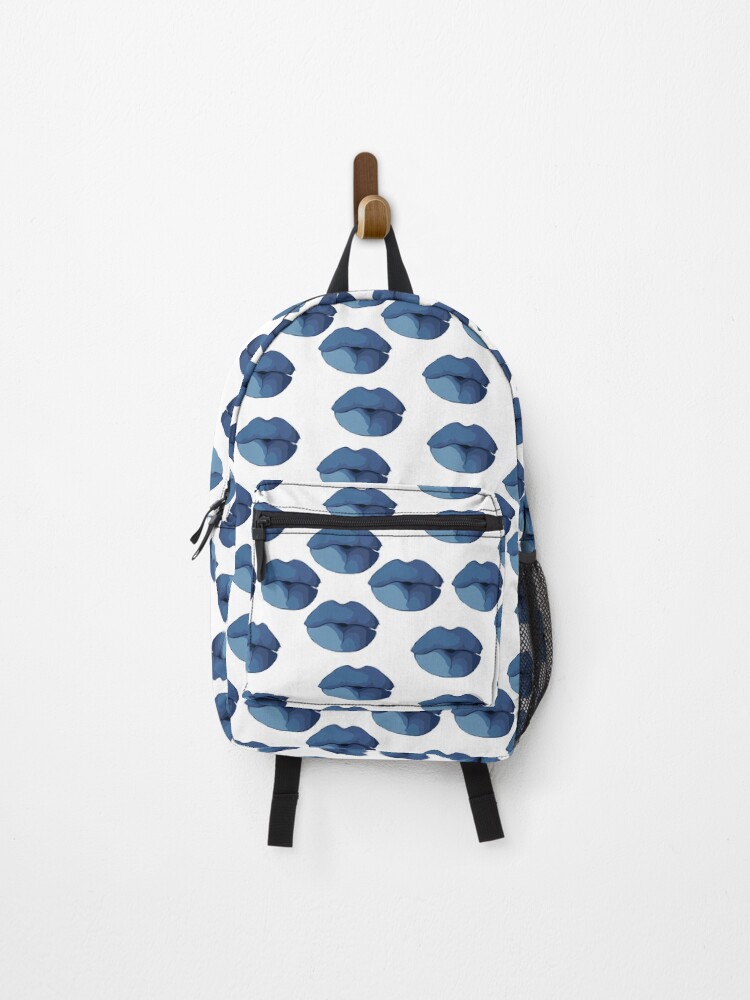 Thumbnail 1 of 3, Backpack, Blue lips designed and sold by redgoch.
