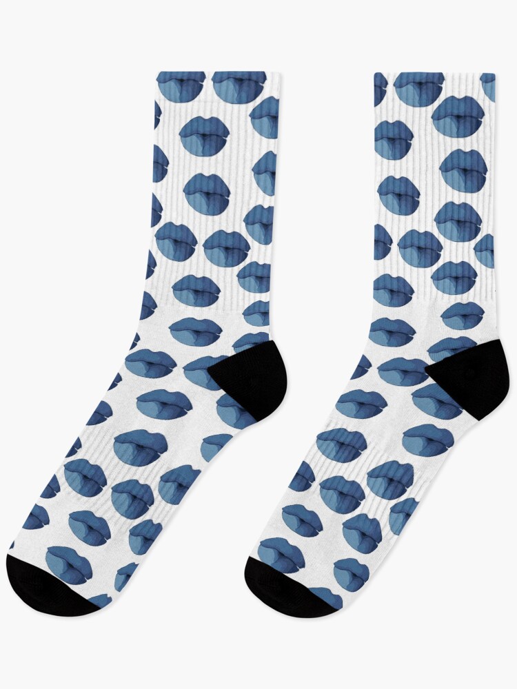 Thumbnail 1 of 5, Socks, Blue lips designed and sold by redgoch.