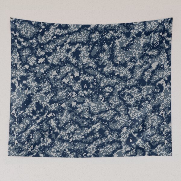 Item preview, Winter Camouflage Charcoal Sketch Patterns in Blue Shades designed and sold by ShopieHome.