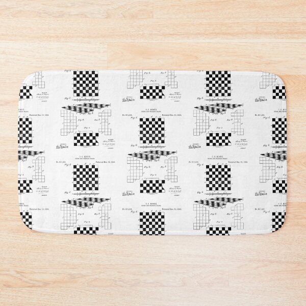 Item preview, Chess and checker board 1893 patent designed and sold by InkedArtPrints.