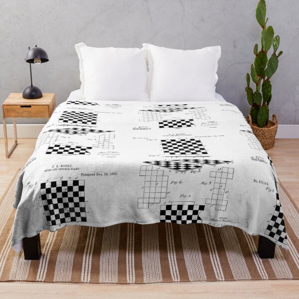 Item preview, Chess and checker board 1893 patent designed and sold by InkedArtPrints.