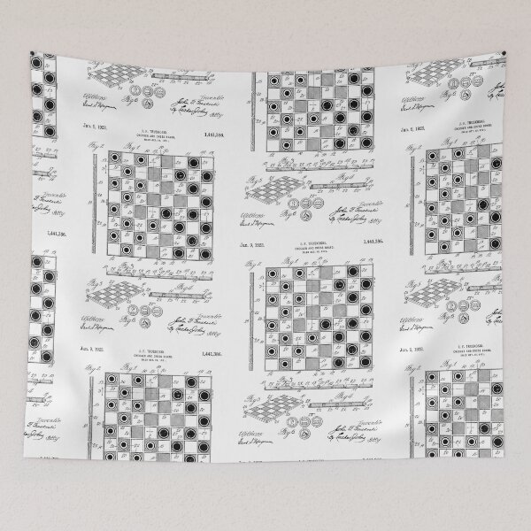 Item preview, Checker and Chess board 1923 patent designed and sold by InkedArtPrints.
