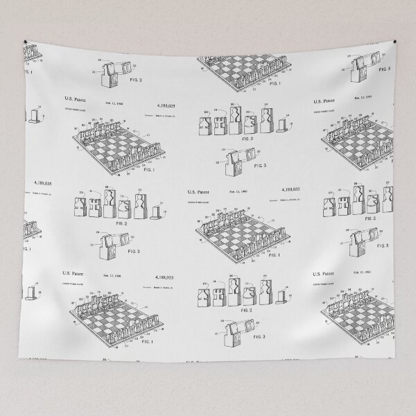 Item preview, Chess word game 1980 patent designed and sold by InkedArtPrints.