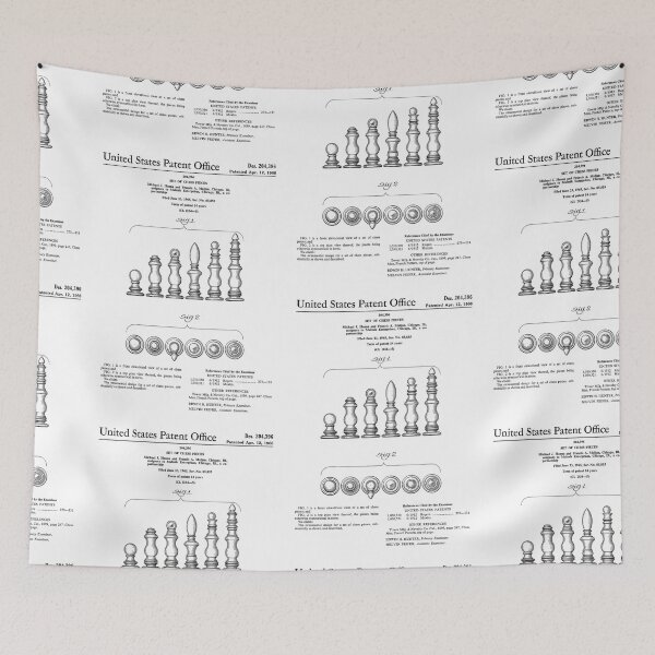 Item preview, Set of chess pieces 1966 patent designed and sold by InkedArtPrints.