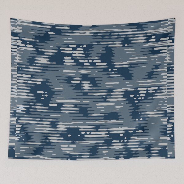 Item preview, Winter Camouflage Lines Sketch Patterns in Blue Shades designed and sold by ShopieHome.