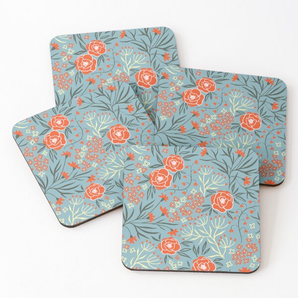 Item preview, Blue floral pattern  designed and sold by AllPrintsAndArt.