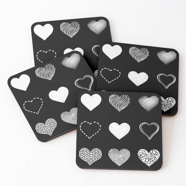 Item preview, White Monochrome cute hearts pack designed and sold by everything4eva.