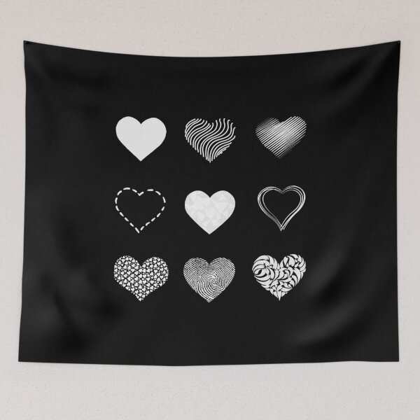 Item preview, White Monochrome cute hearts pack designed and sold by everything4eva.