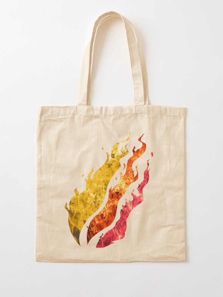 Yellow Orange Red Fire Graphic Flames Tote Bag By Stinkpad Redbubble - roblox tiktok 3d style text mask by stinkpad redbubble